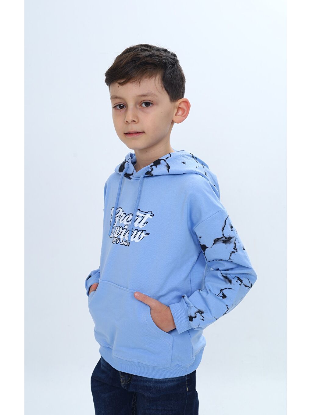 Ekru Erkek Çocuk Great 98 Wiew Yazı Baskılı Sweatshirt-1