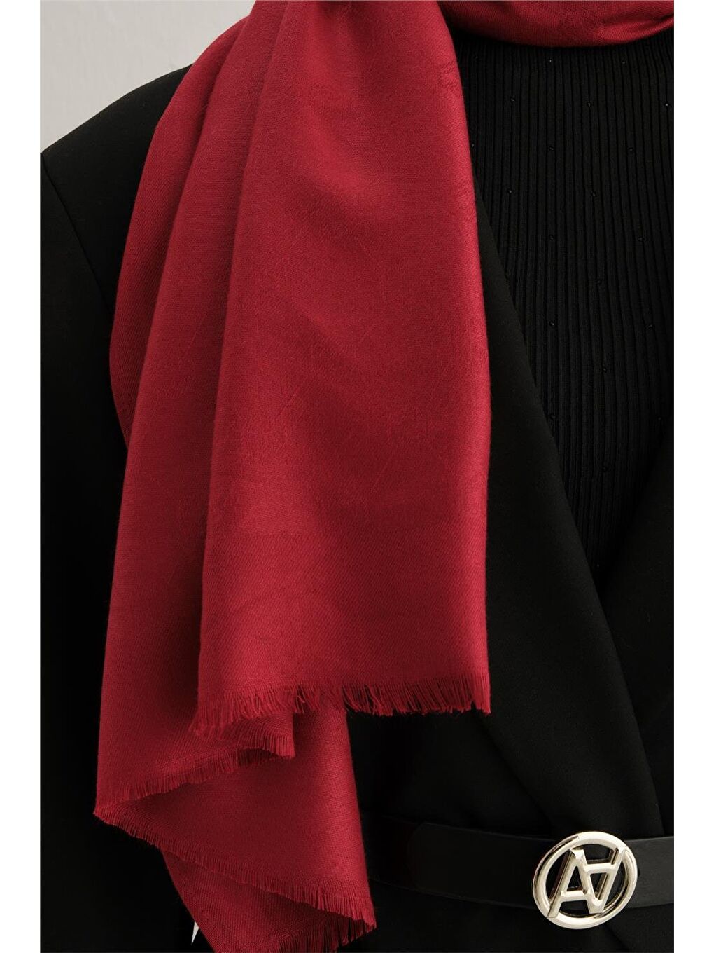 Kırmızı Orbit Desen Viscon Şal 04-2