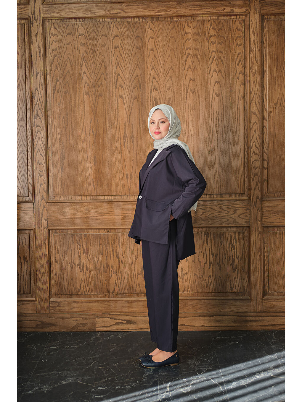 Kadın Ceketli Takım Lacivert-3