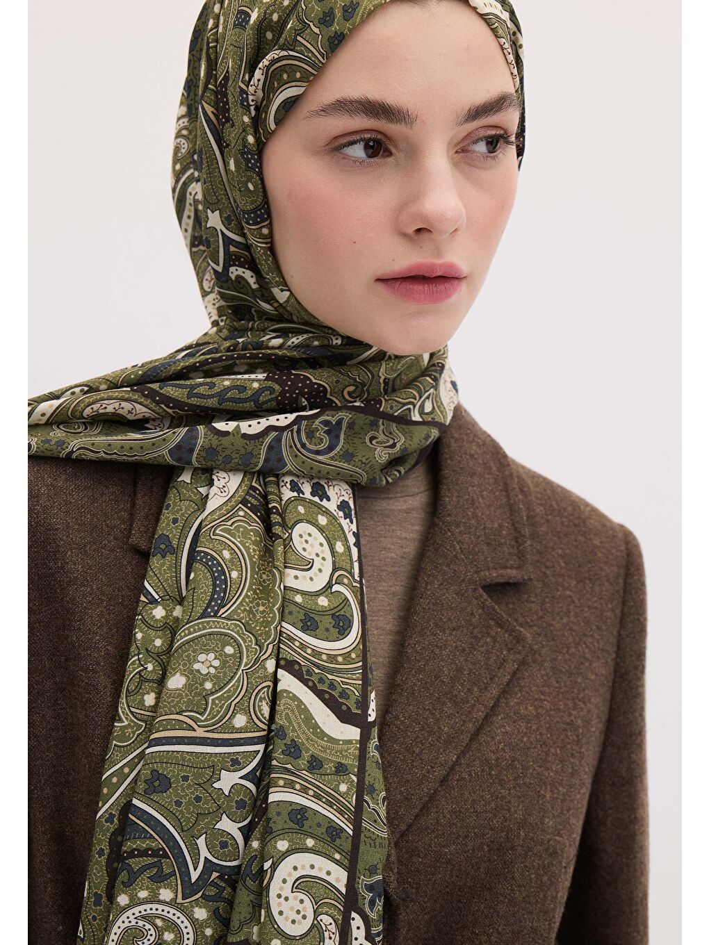 Sıara Desen Şal Yeşil-2