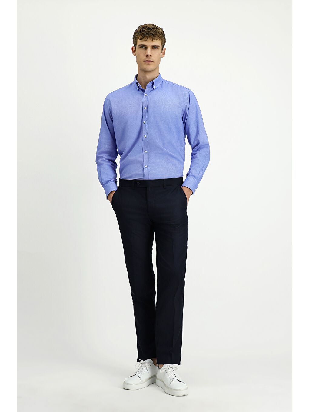 Lacivert Yünlü Klasik Kumaş Pantolon-2