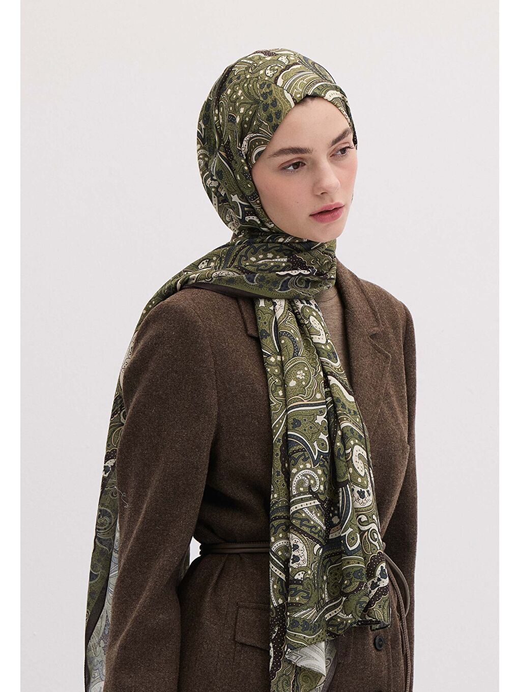 Sıara Desen Şal Yeşil-3