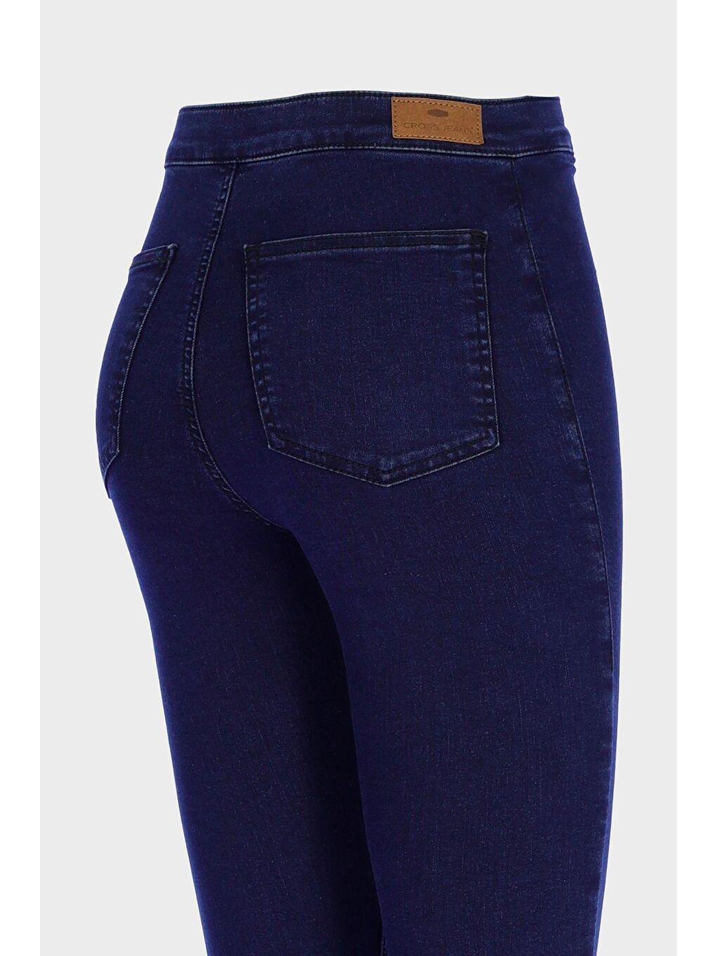 CROSS JEANS Koyu Mavi Janie Yüksek Bel Koyu Mavi Cepsiz Jegging Jean Pantolon C 4520-044 - 2