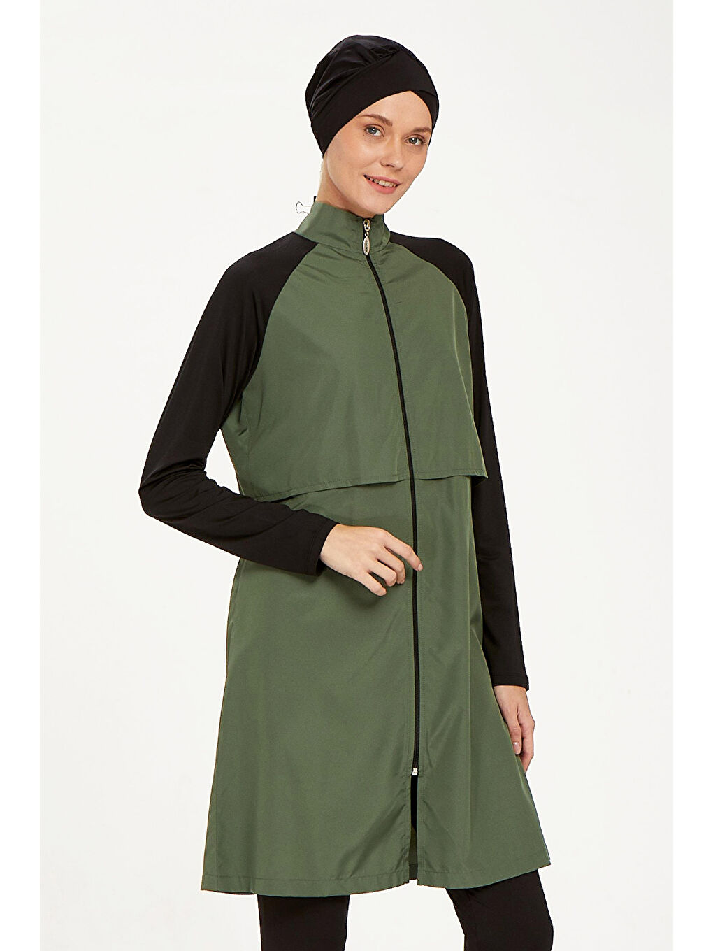 Reglan Kol Tam Kapalı Tesettür Mayo Debbıe 1405 Haki-3