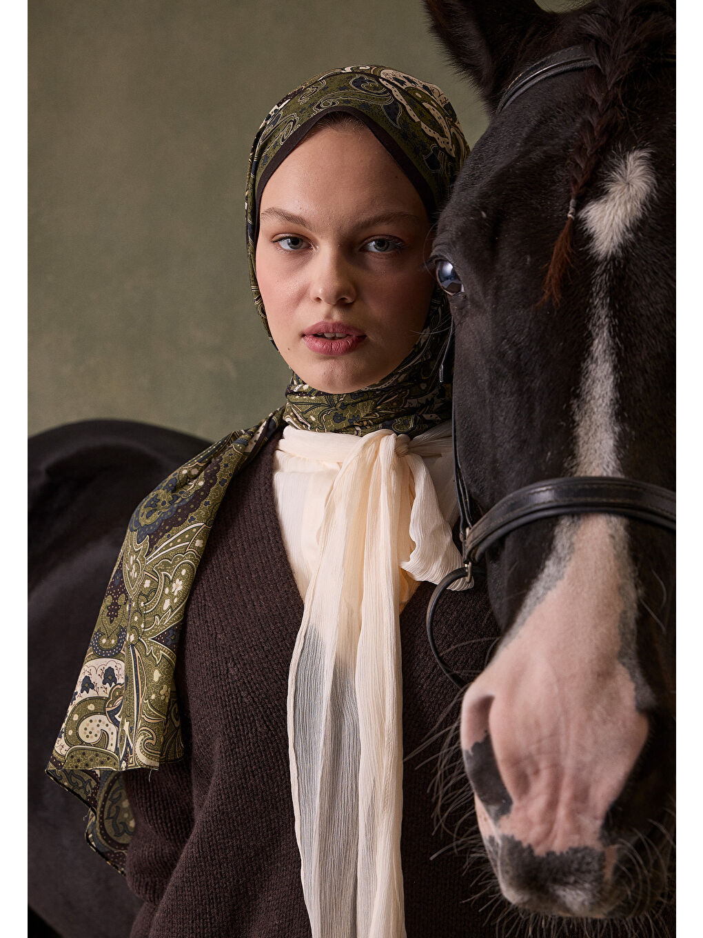 Sıara Desen Şal Yeşil-4