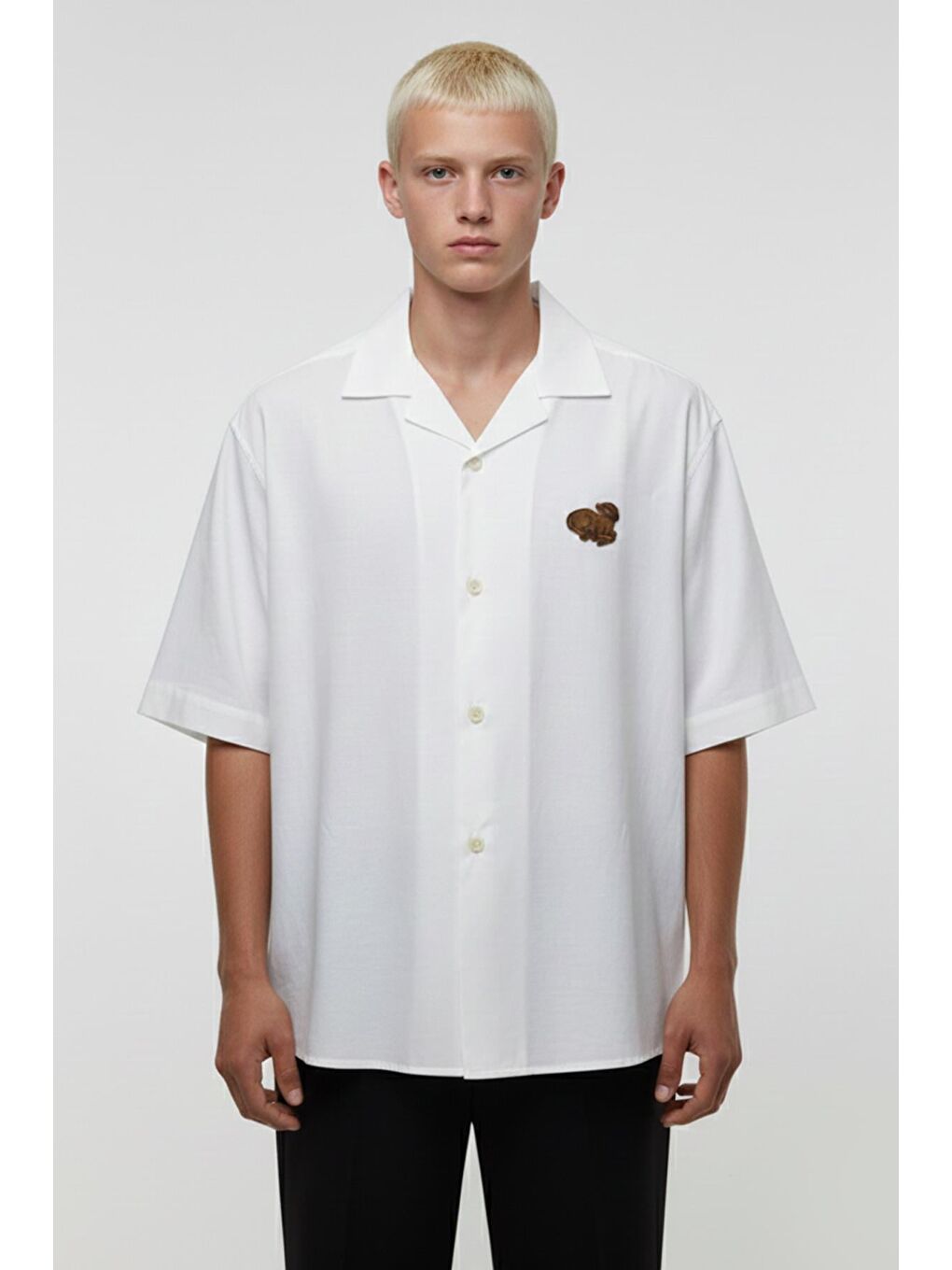 Giotelli Ekru Lyocell Apaş Yaka Erkek Gömlek