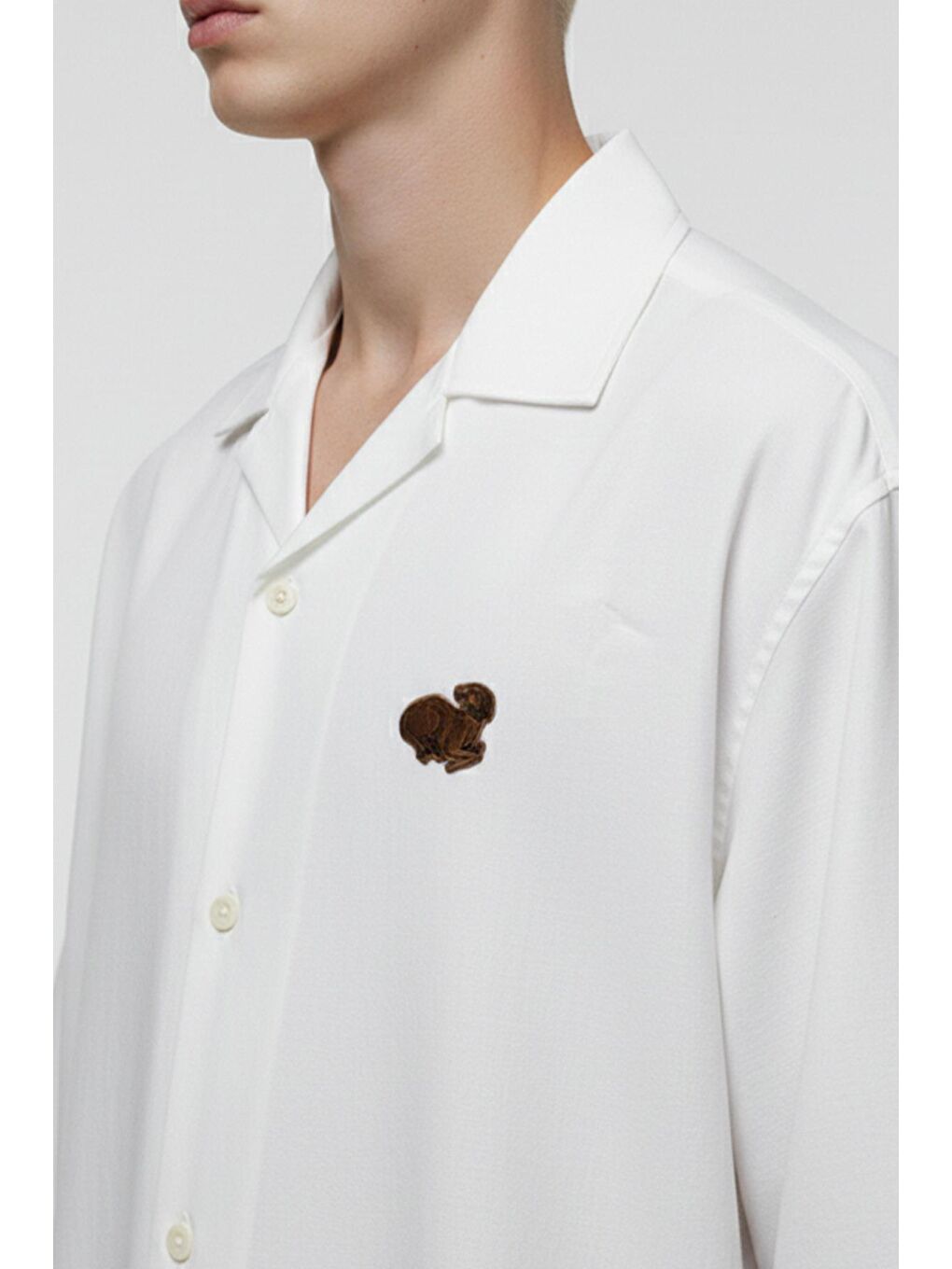 Giotelli Ekru Lyocell Apaş Yaka Erkek Gömlek-2