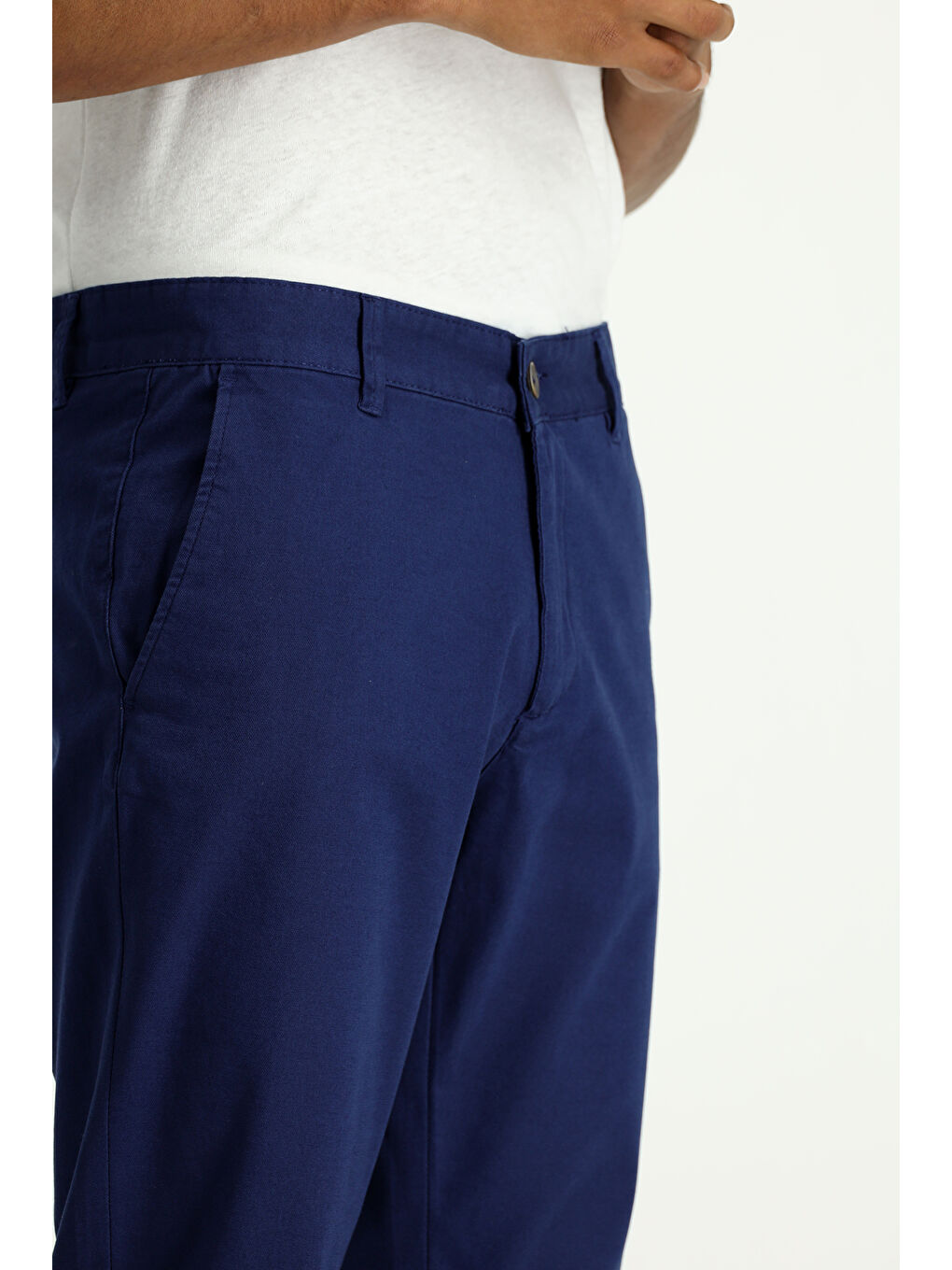 Lacivert Relaxed Fit Rahat Kesim Elastanlı Kanvas / Chino Pantolon-2