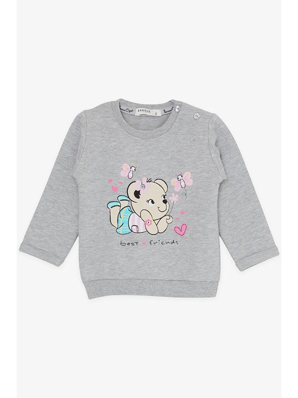 Kız Bebek Eşofman Takımı Sevimli Hayvancık Dostlar Açık Gri Melanj (4 Ay-1.5 Yaş)-2
