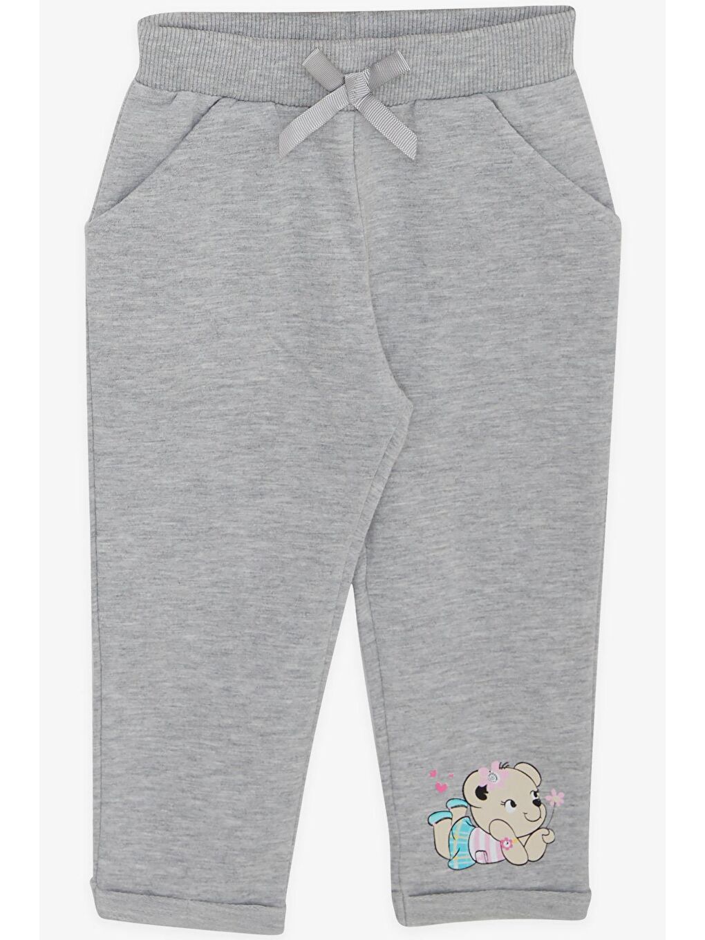 Kız Bebek Eşofman Takımı Sevimli Hayvancık Dostlar Açık Gri Melanj (4 Ay-1.5 Yaş)-3