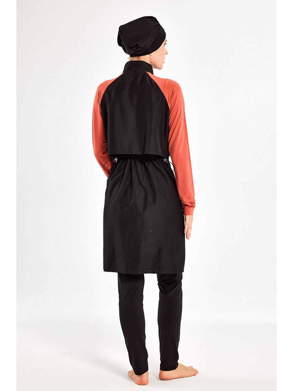 Kahverengi Reglan Kol Tam Kapalı Tesettür Mayo Debbıe 1405 Tarçın-2