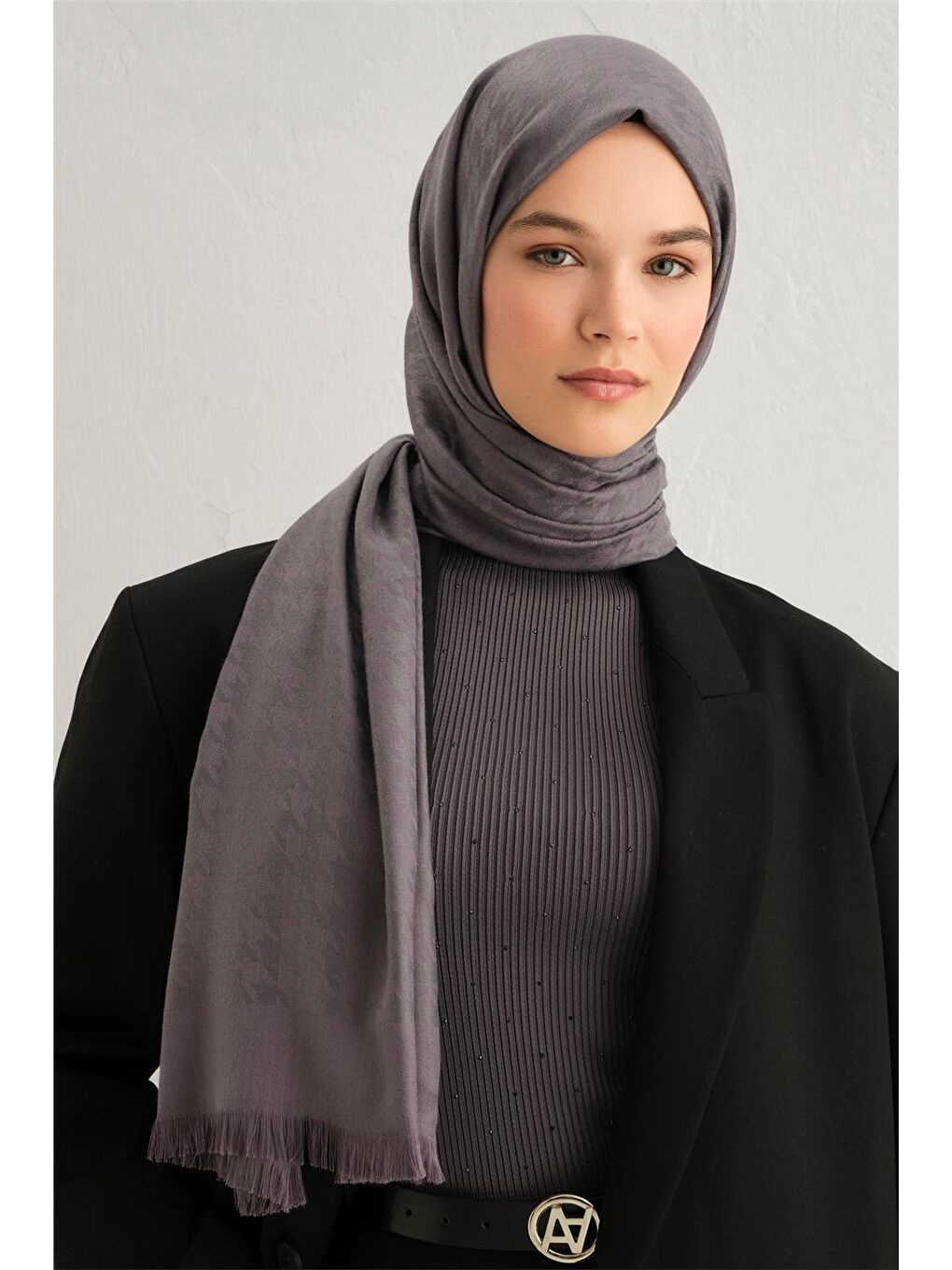 Bej Viscon Kazayağı Desen Şal 11