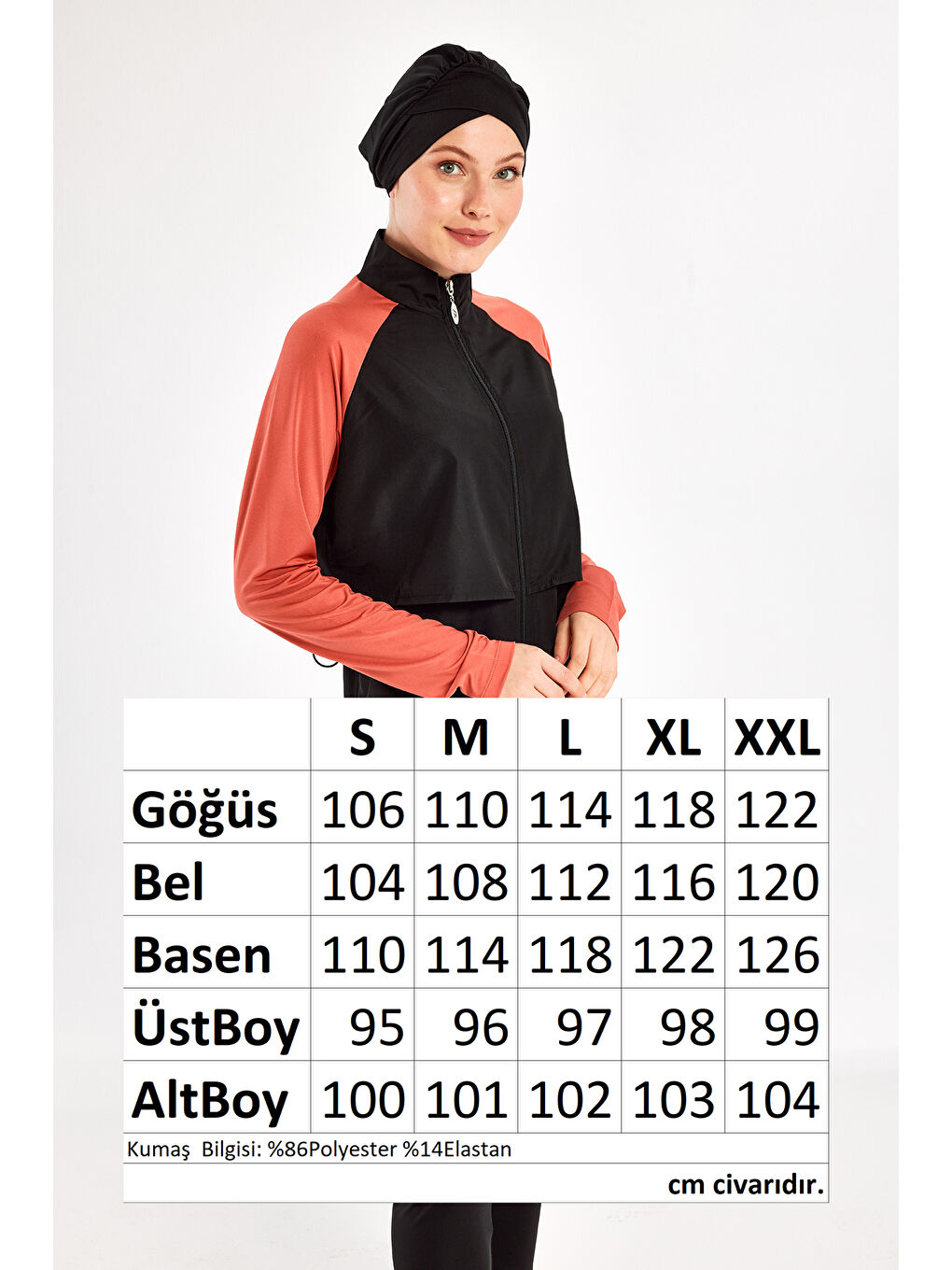 Kahverengi Reglan Kol Tam Kapalı Tesettür Mayo Debbıe 1405 Tarçın-3