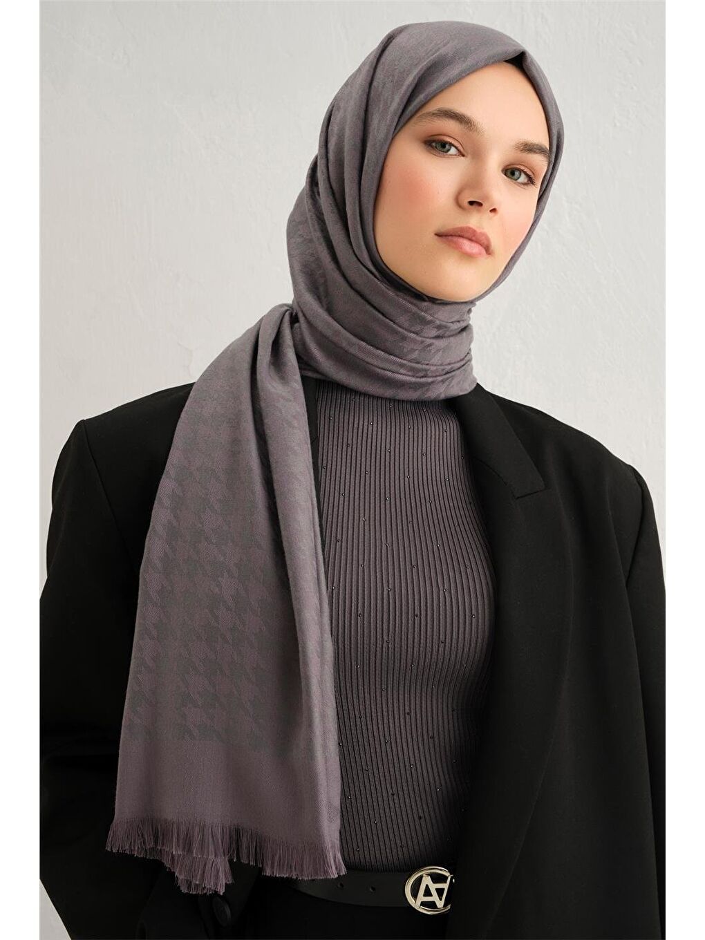 Bej Viscon Kazayağı Desen Şal 11-1