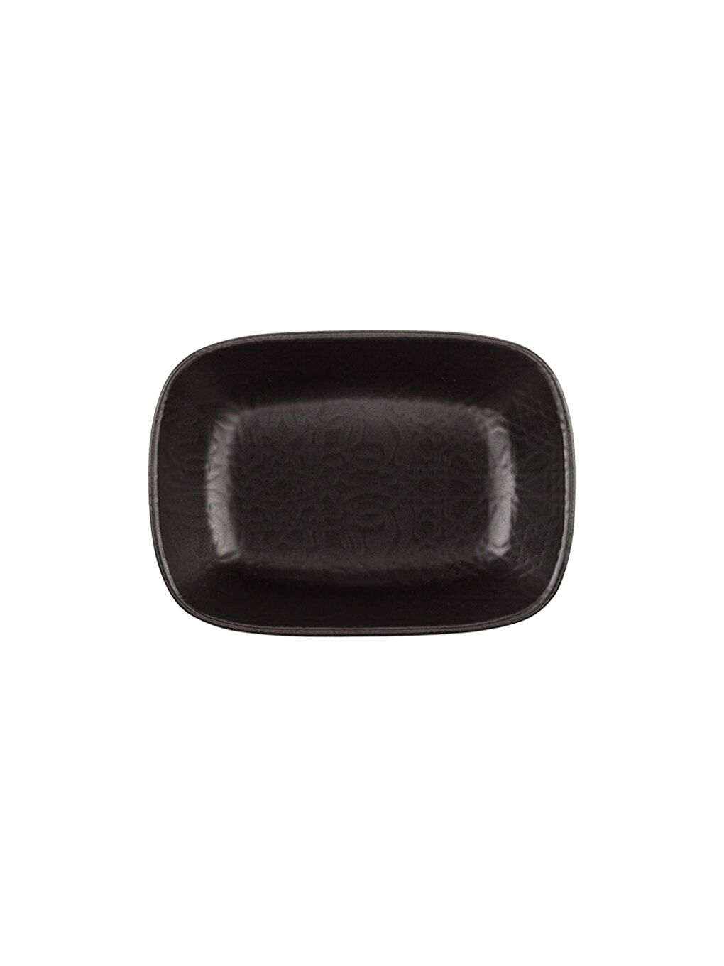 Ekru Ent Otel 12 cm Bone Kare Kayık Tabak Siyah Mat-1