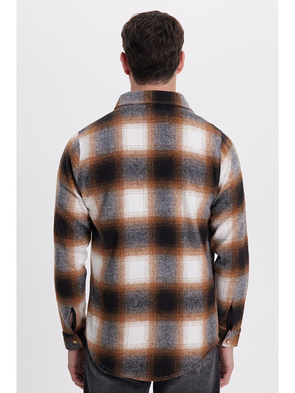 Karışık Erkek Slim Fit Dar Kesim Kareli Tek Cepli Oduncu Gömlek-6