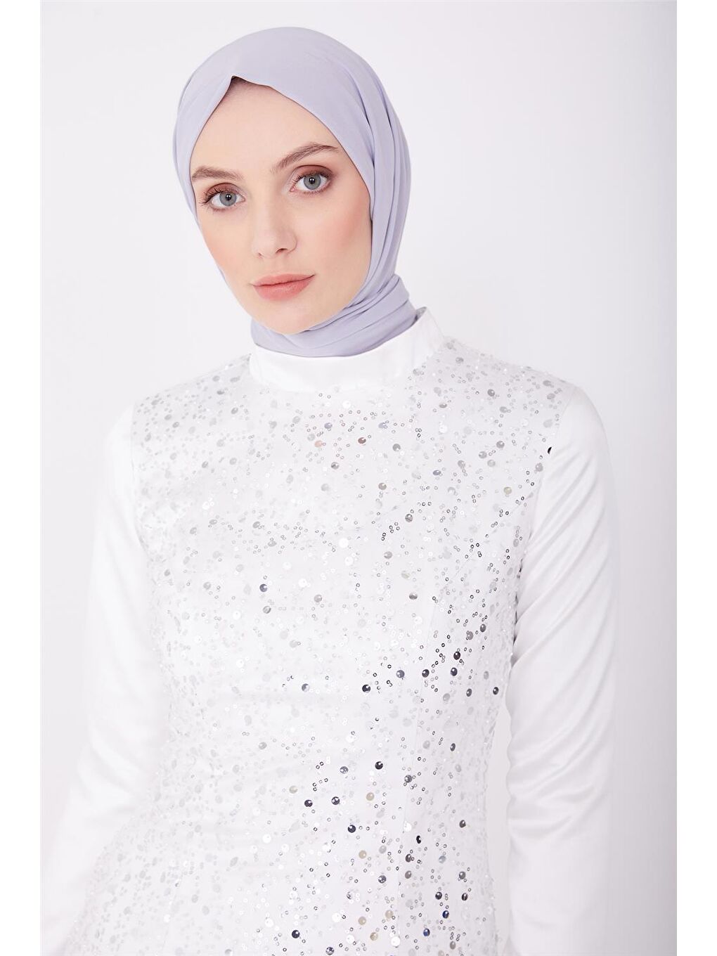 Beyaz Abiye Elbise 23Yd3350-1