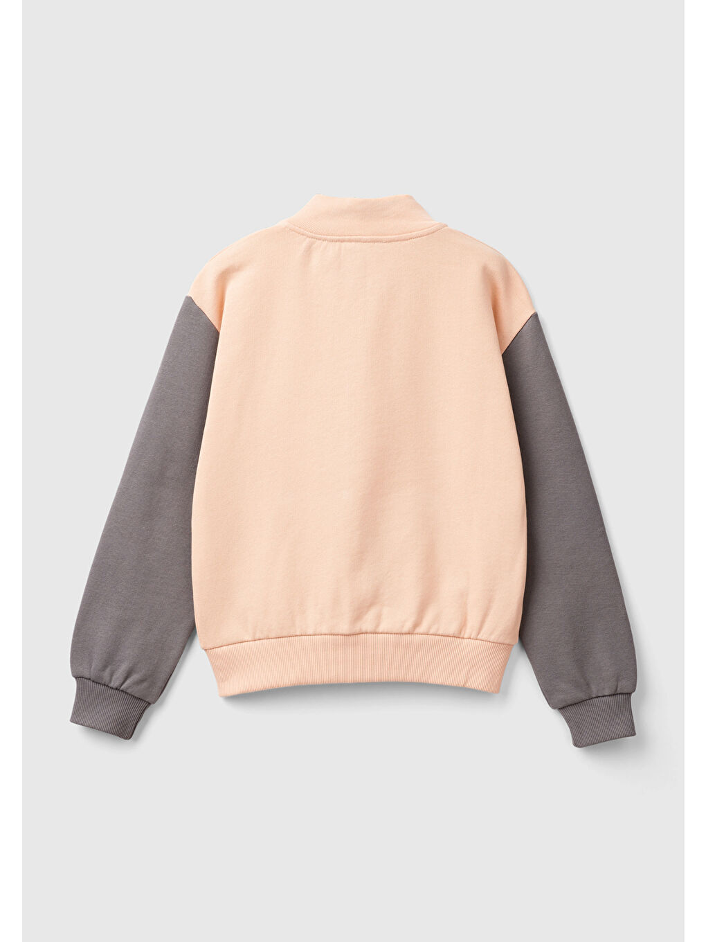 Karışık Kız Çocuk Parıltılı Logo Baskılı Fermuarlı Cepli Yüksek Yaka Sweatshirt-1