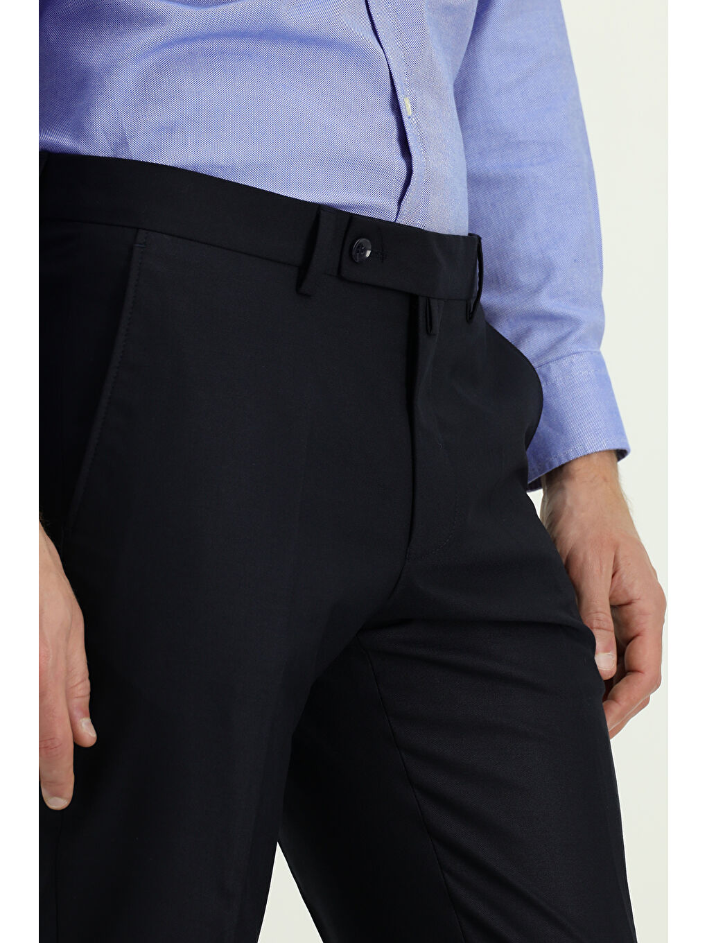 Lacivert Yünlü Klasik Kumaş Pantolon-4