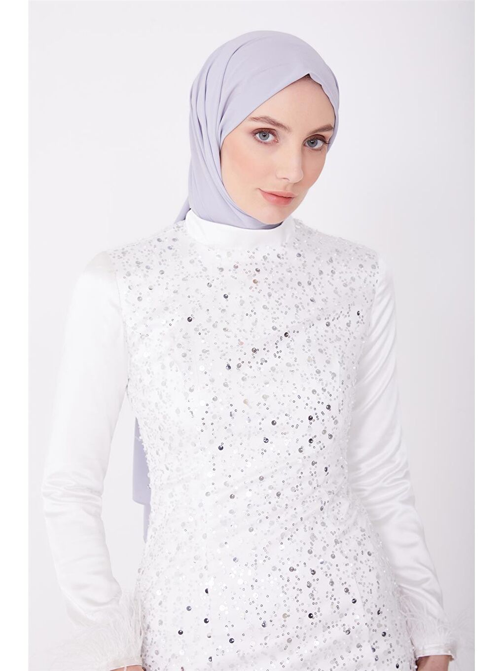 Beyaz Abiye Elbise 23Yd3350-2