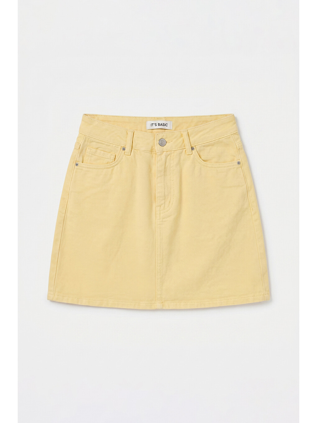 Kadın Sarı 6s6-108 Straight Mini Denim Etek-2