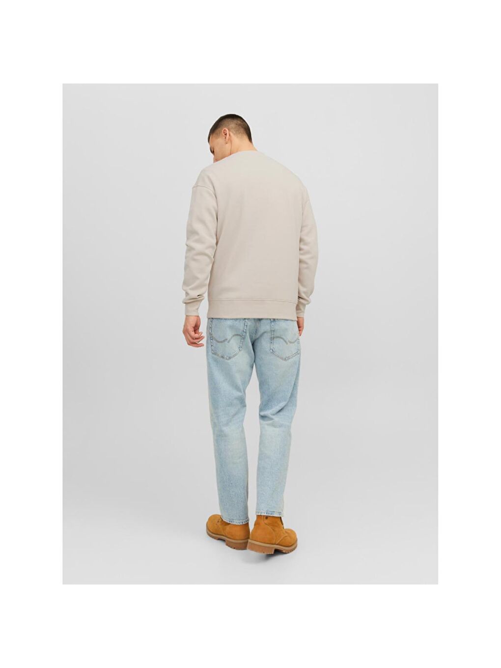 Jack & Jones Vesterbro Erkek Bej Bisiklet Yaka Sweatshirt - 2