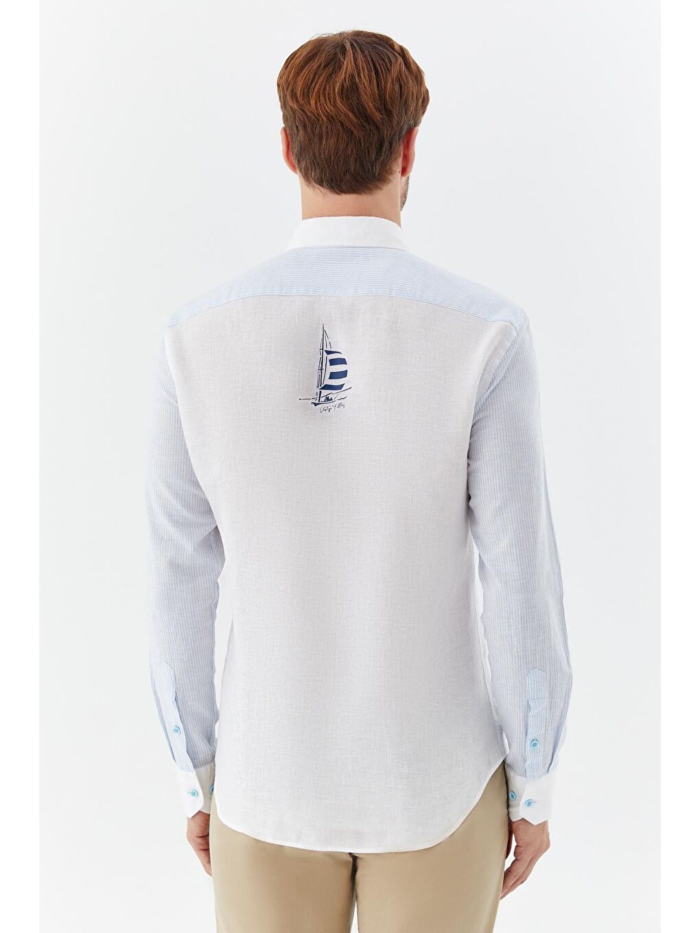 Erkek Gömlek Beyaz-Mavi-4