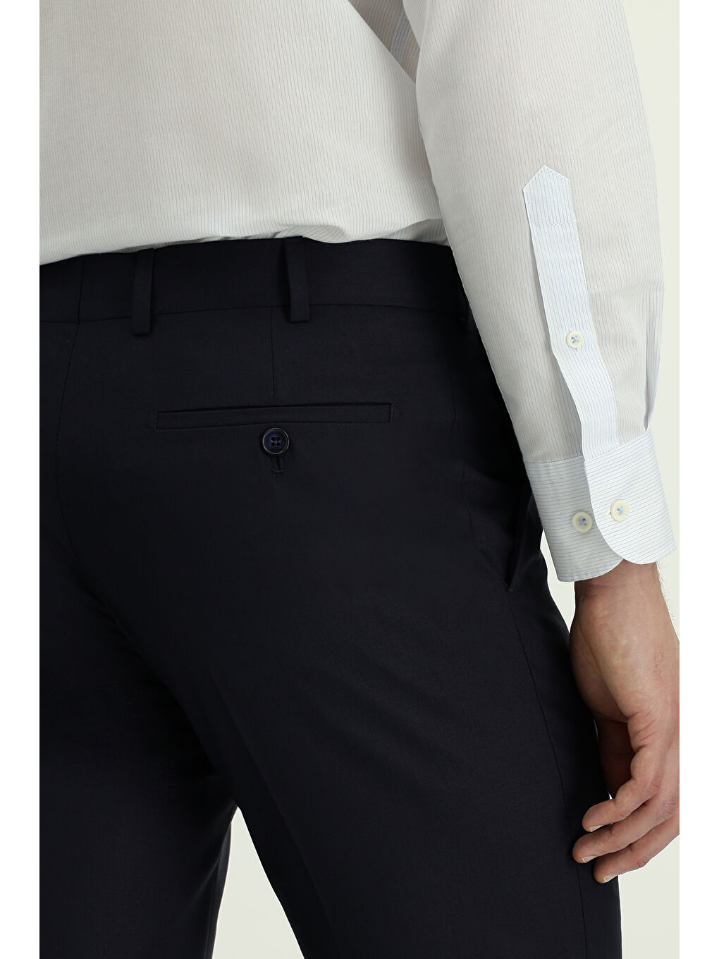 Lacivert Slim Fit Dar Kesim Klasik Kumaş Pantolon-5