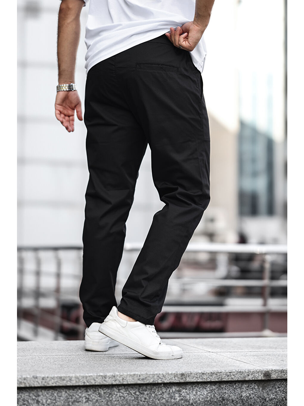 comstar Siyah Lastikli Jogger Pantolon - 3