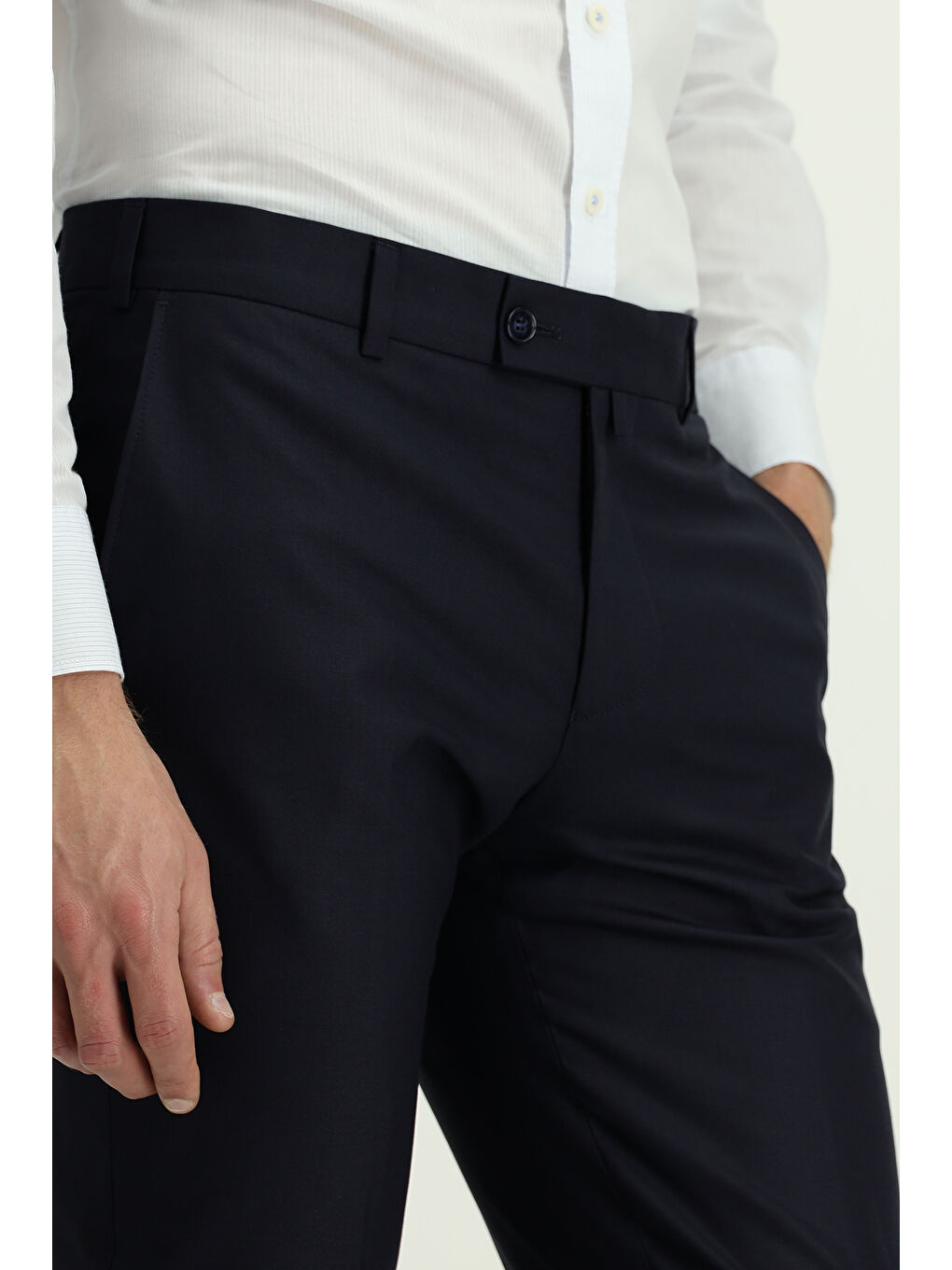 Lacivert Regular Fit Klasik Kumaş Pantolon-4