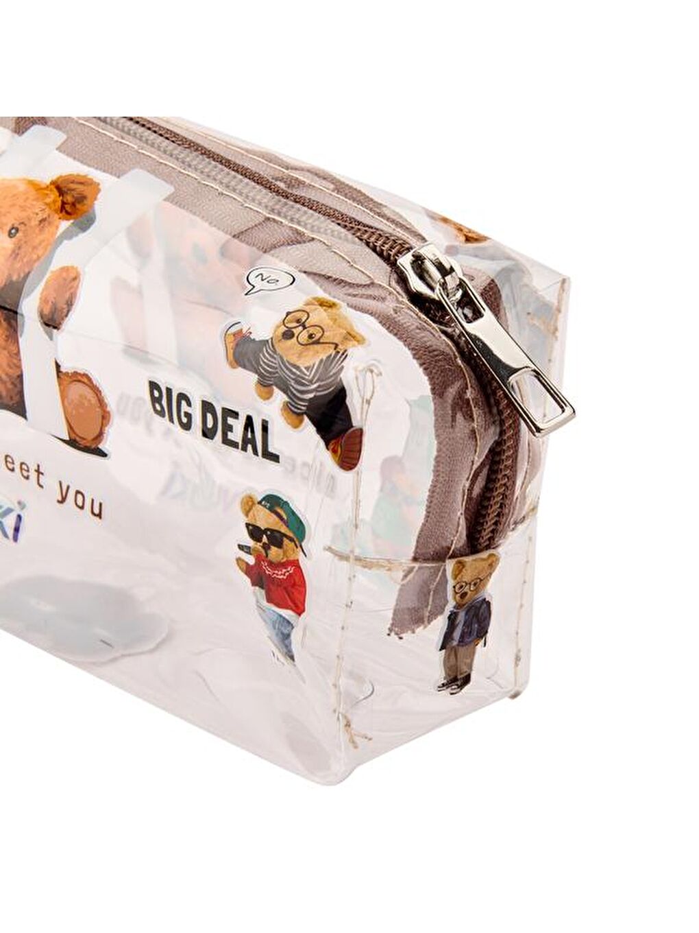 VK-0074-11 Fermuarlı Kalem Kutu - Şeffaf - 18 cm-2