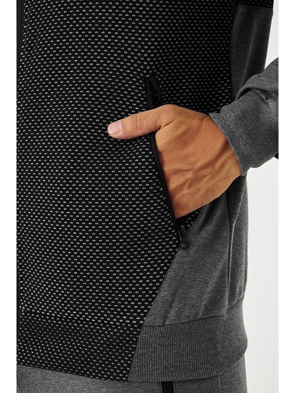 Erkek Tam Fermuarlı Kapüşonlu Eşofman Takımı Antrasit M. 5816-A-7