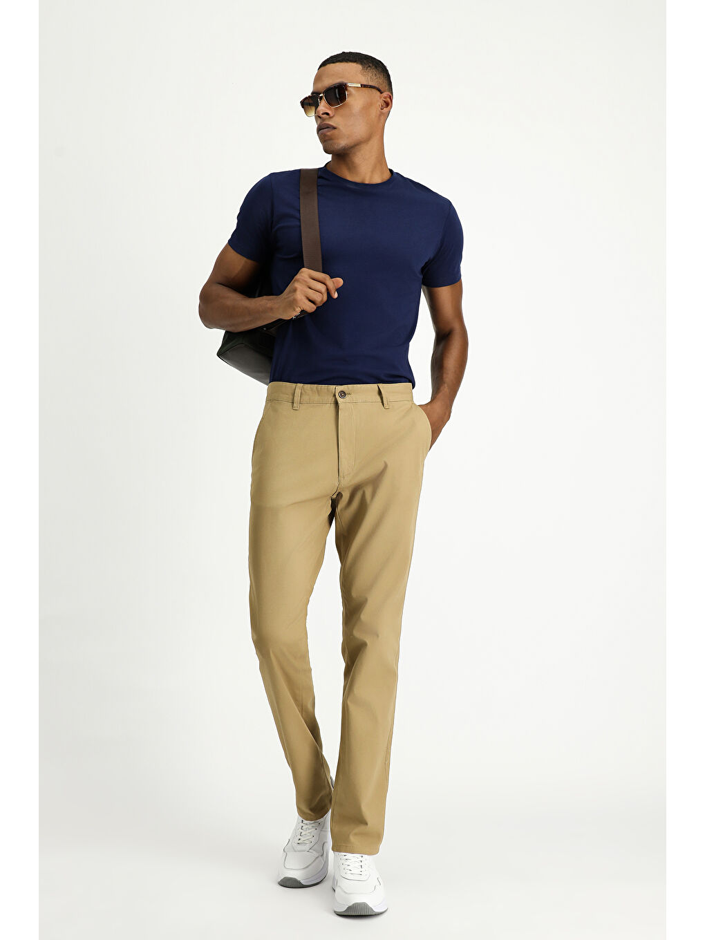 Bej Regular Fit Elastanlı Kanvas / Chino Pantolon-1