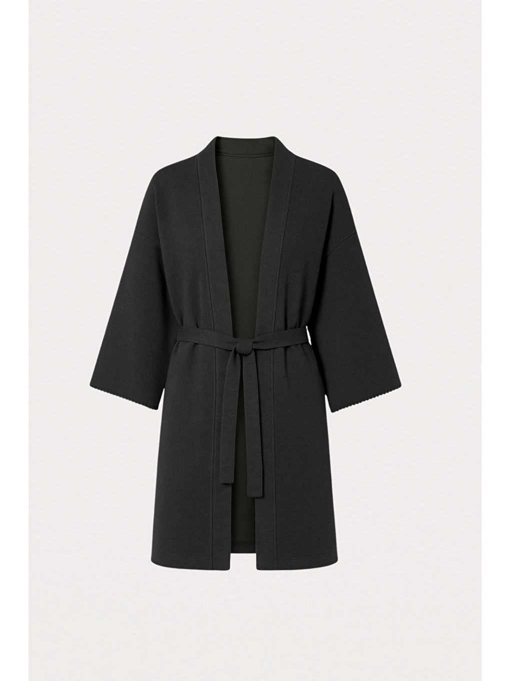 Kadın Düşük Omuzlu Bağlamalı Kimono Antrasit