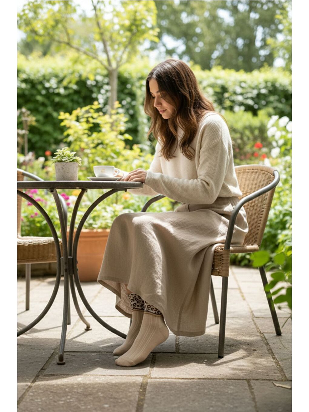 Karışık Kadın 12’li Premium Soket Çorap Seti – Gold Serisi Taş Detaylı Leopar Tam Konçlu (12 Çift)-4