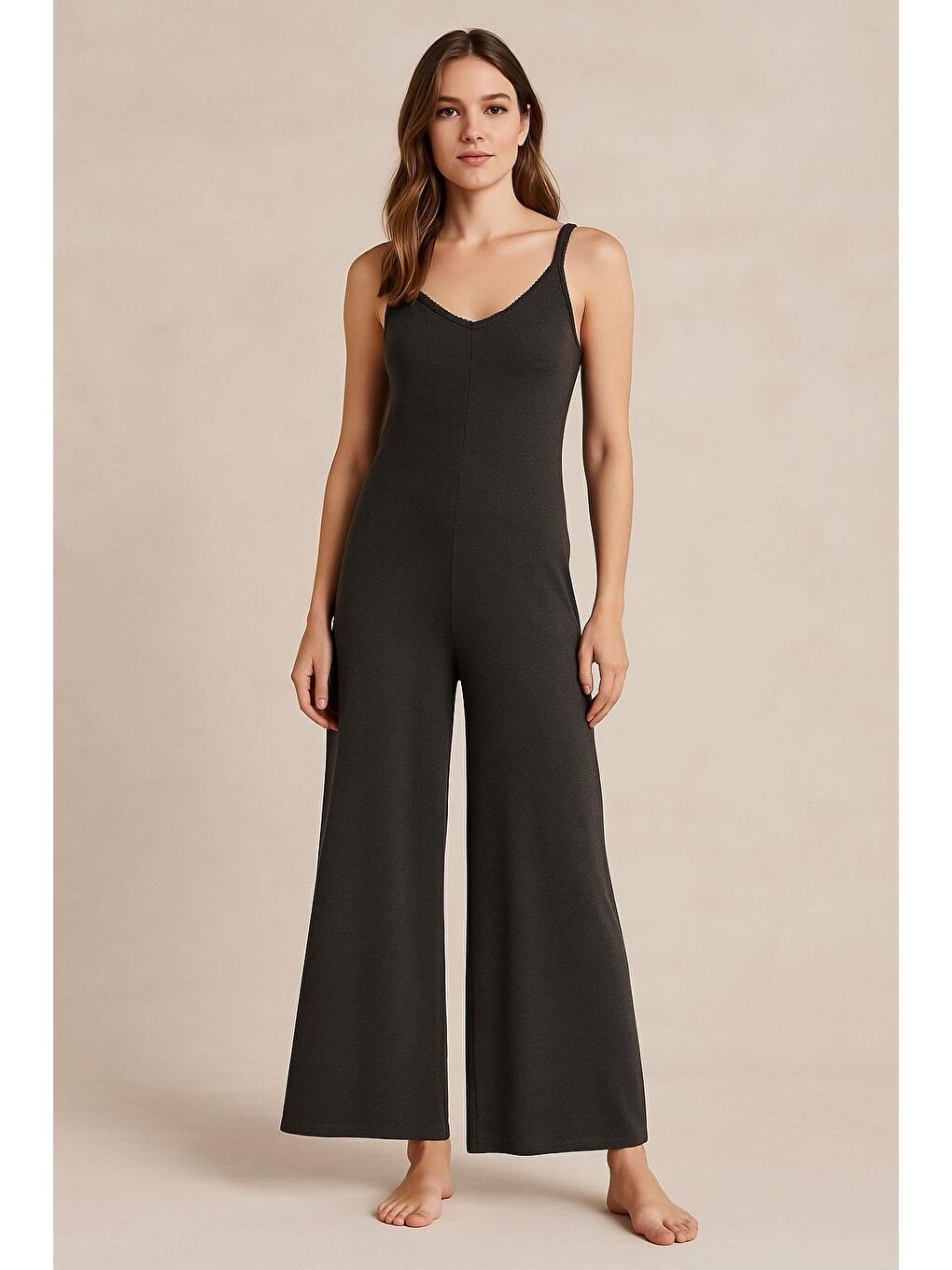 Kadın Askılı Tulum Antrasit