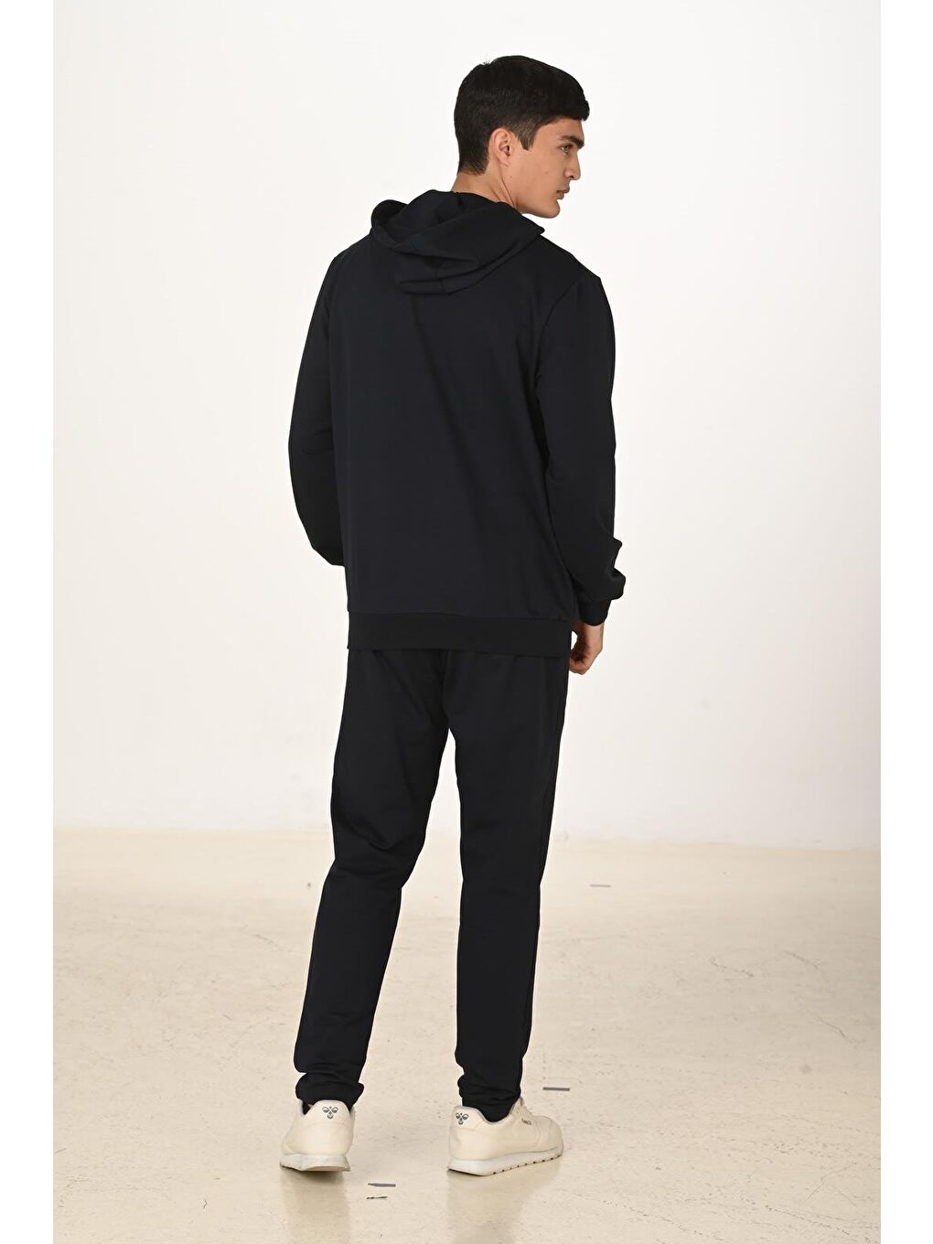 Erkek Pamuklu Kapüşonlu Eşofman Takımı Lacivert 5286-L-7