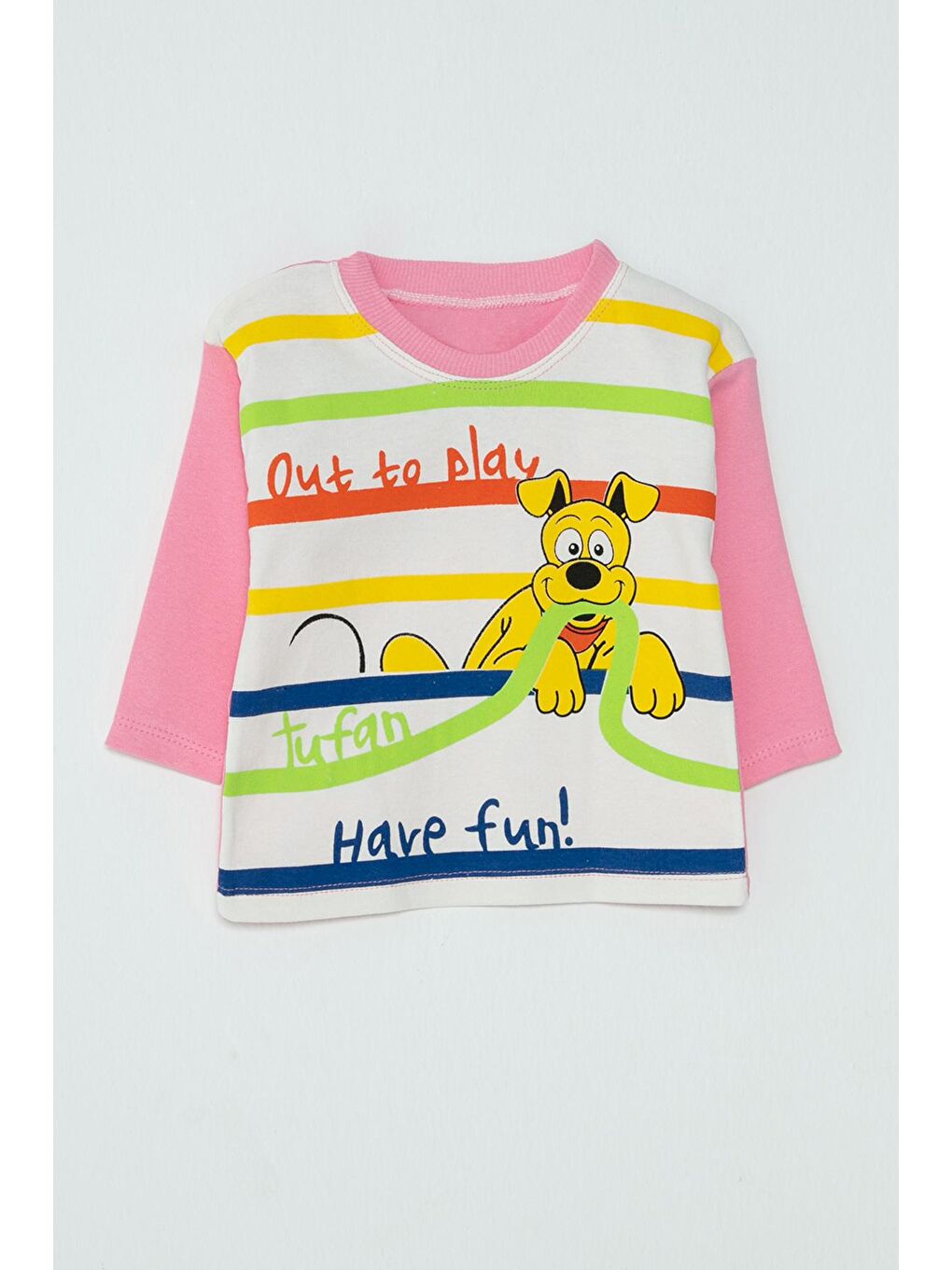 JackandRoy Pembe Köpek Baskılı Kız Bebek Pijama Takımı - 1