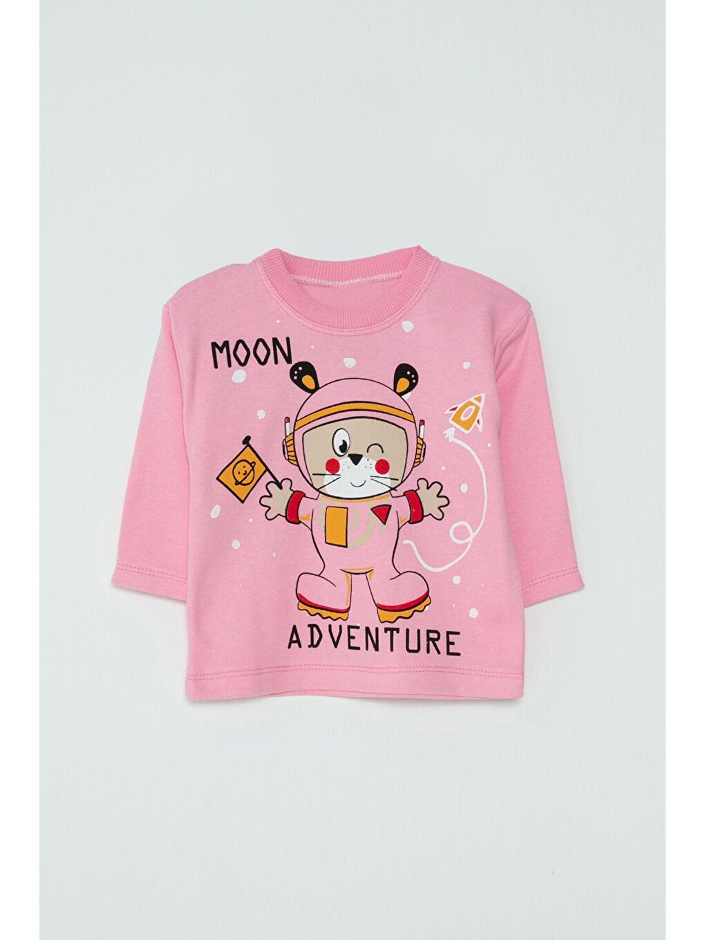 JackandRoy Pembe Ayıcık Baskılı Kız Bebek Pijama Takımı - 1