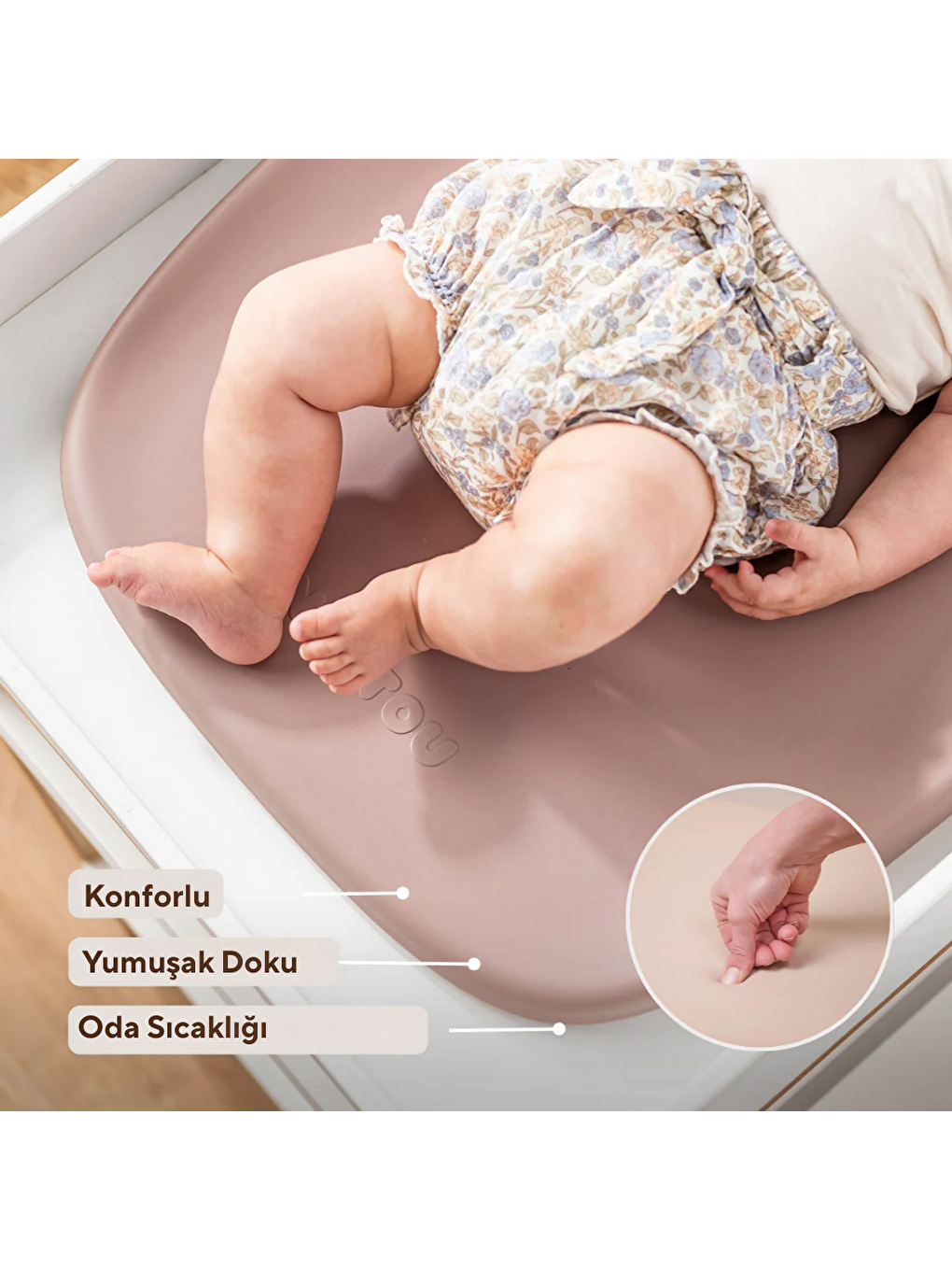 Softy Alt Değiştirme Minderi 70x50cm Pembe-4