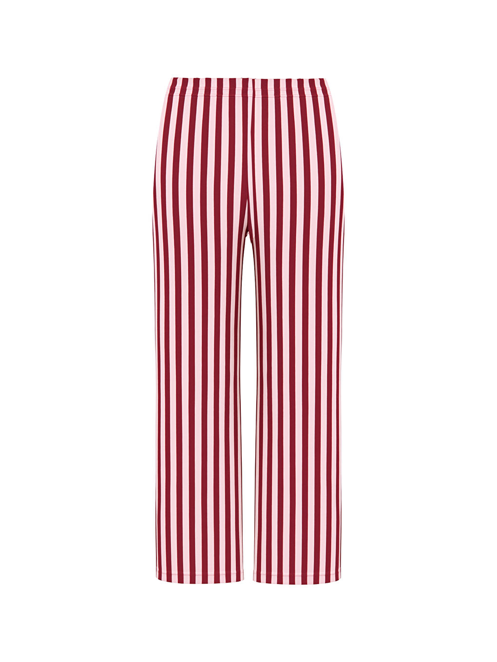 Bordo 3'lü Çizgili Pamuklu Pijama Takımı-3