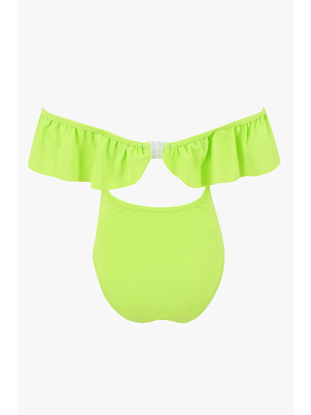 Yeşil Önü Volanlı Kız Çocuk Mayo-1