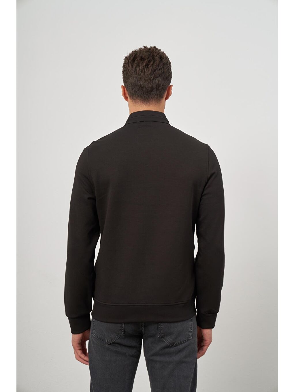 Siyah Kapitone Dik Yaka Astarlı Slim Fit Dar Kesim Mont 1007245154-6