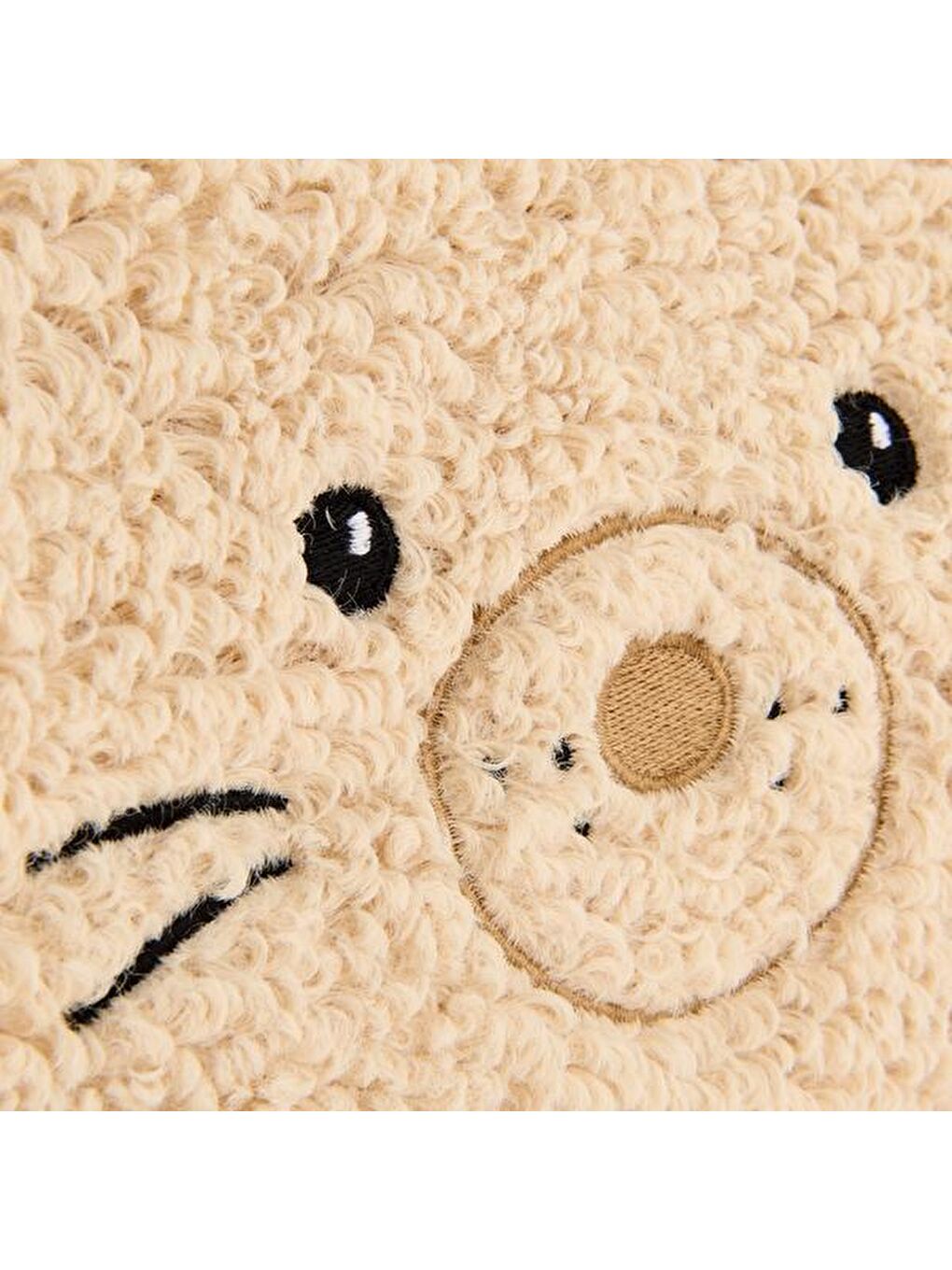 Teddy Desenli Pelüş Kalemlik - Bej - 22x12 cm-1