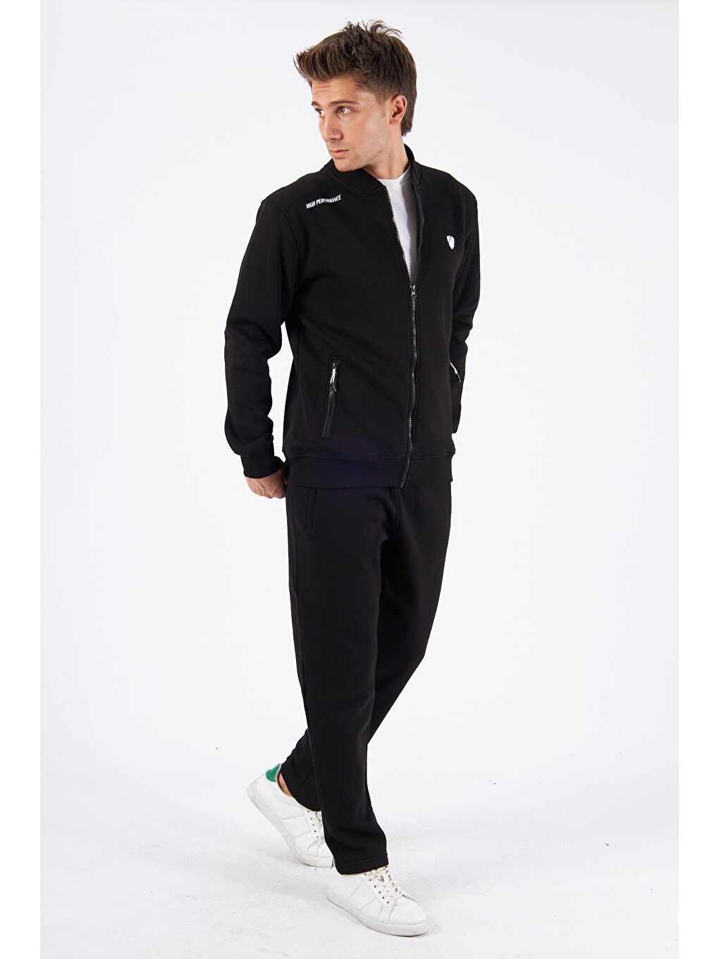 Şardonlu 3 Iplik Kışlık Eşofman Takımı Siyah 5721-S-5