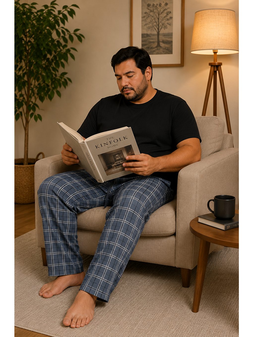 Gri Erkek %100 Doğal Pamuk Büyük Beden Yüksek Kalite Battal Pijama Takımı-5