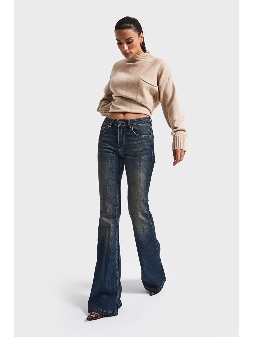 Mavi Kadın T.Kot Rengi 2w5-8 Mid Rise Flare Fit İç Boy 83cm Esnek Kumaş Denim Jean-4