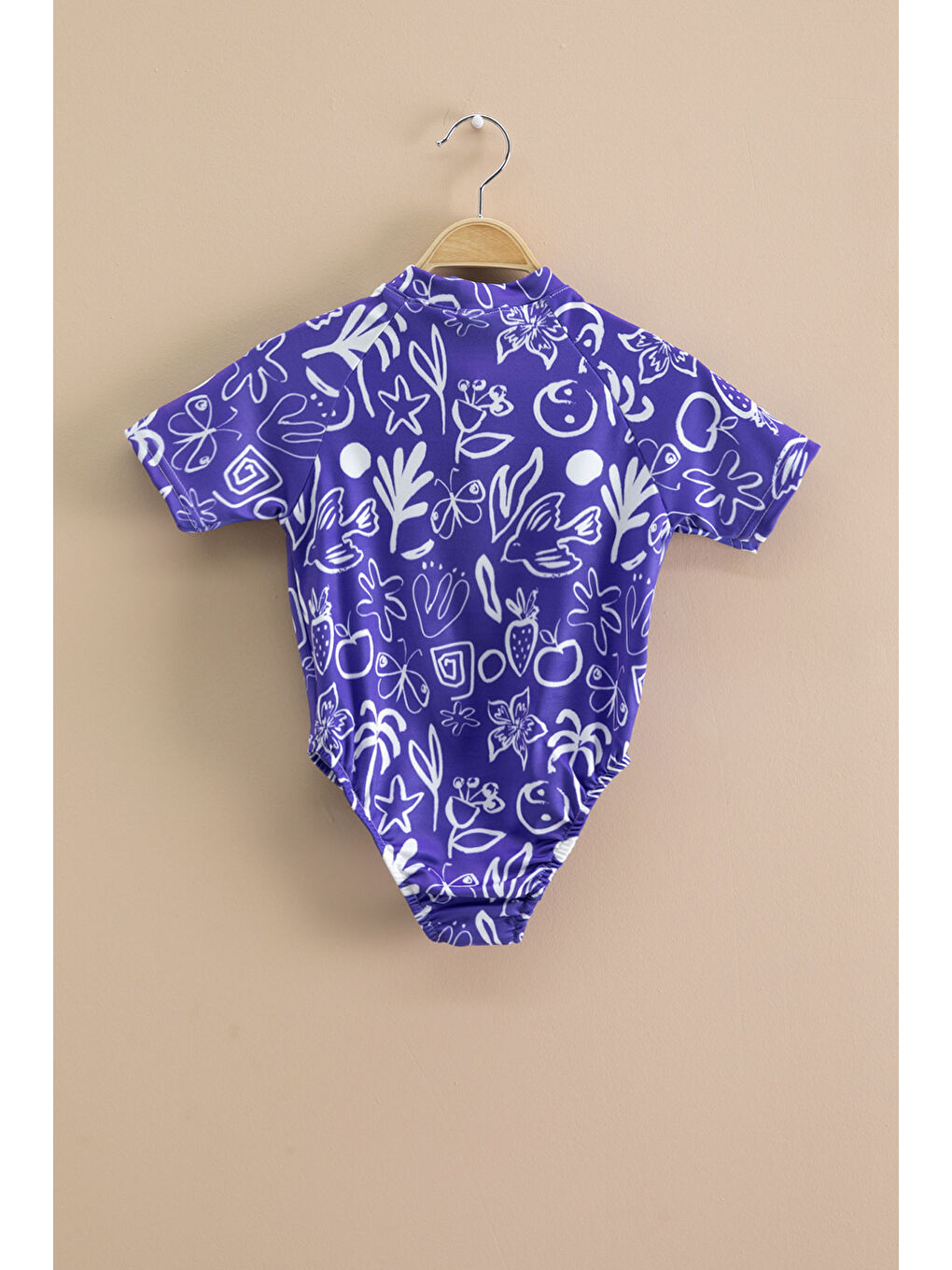 Kız Çocuk Mor Fermuarlı Mayo Takımı 21126-3