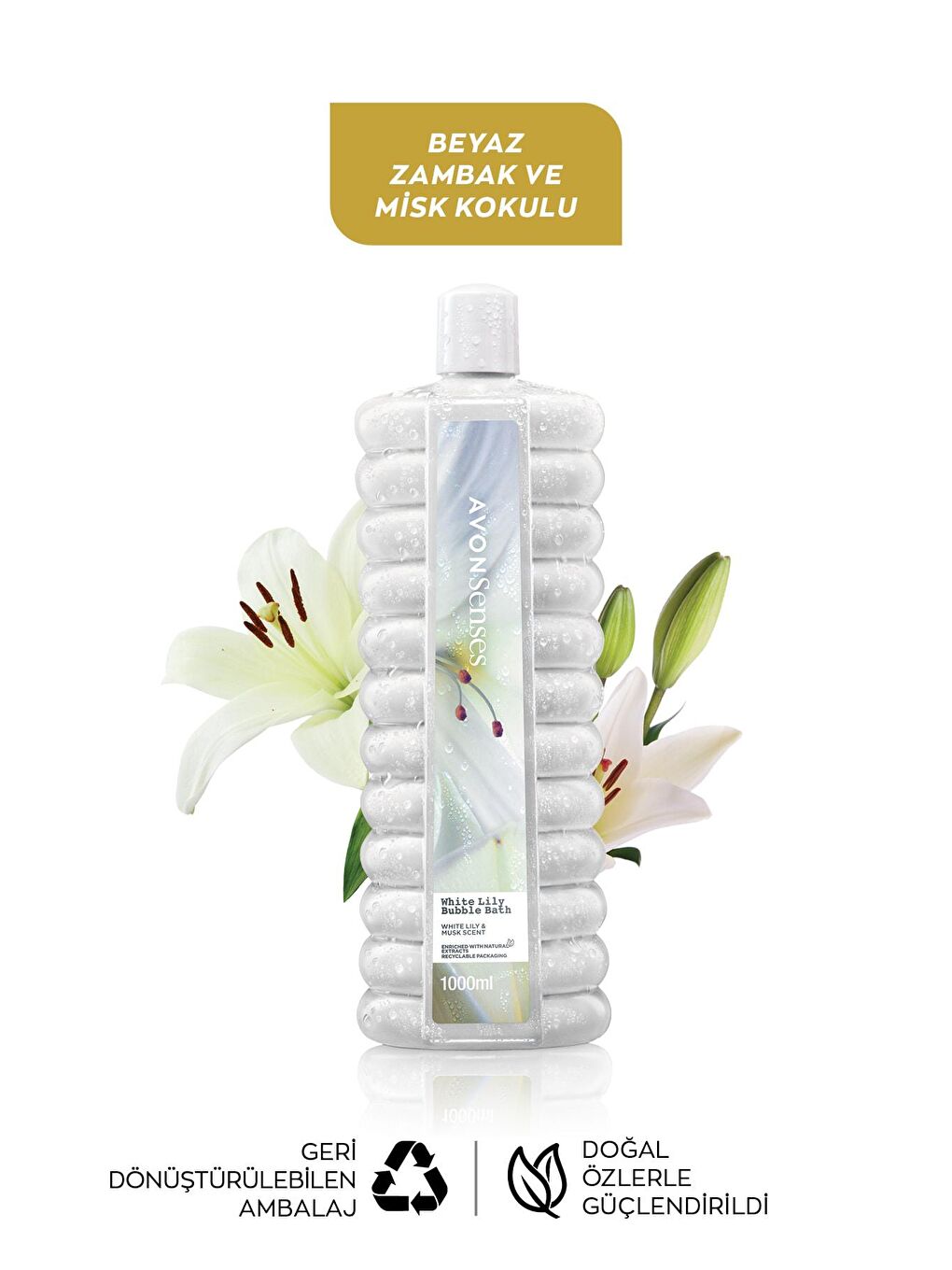 AVON Renksiz Zambak Banyo Köpüğü 1 Lt. Üçlü Set - 2