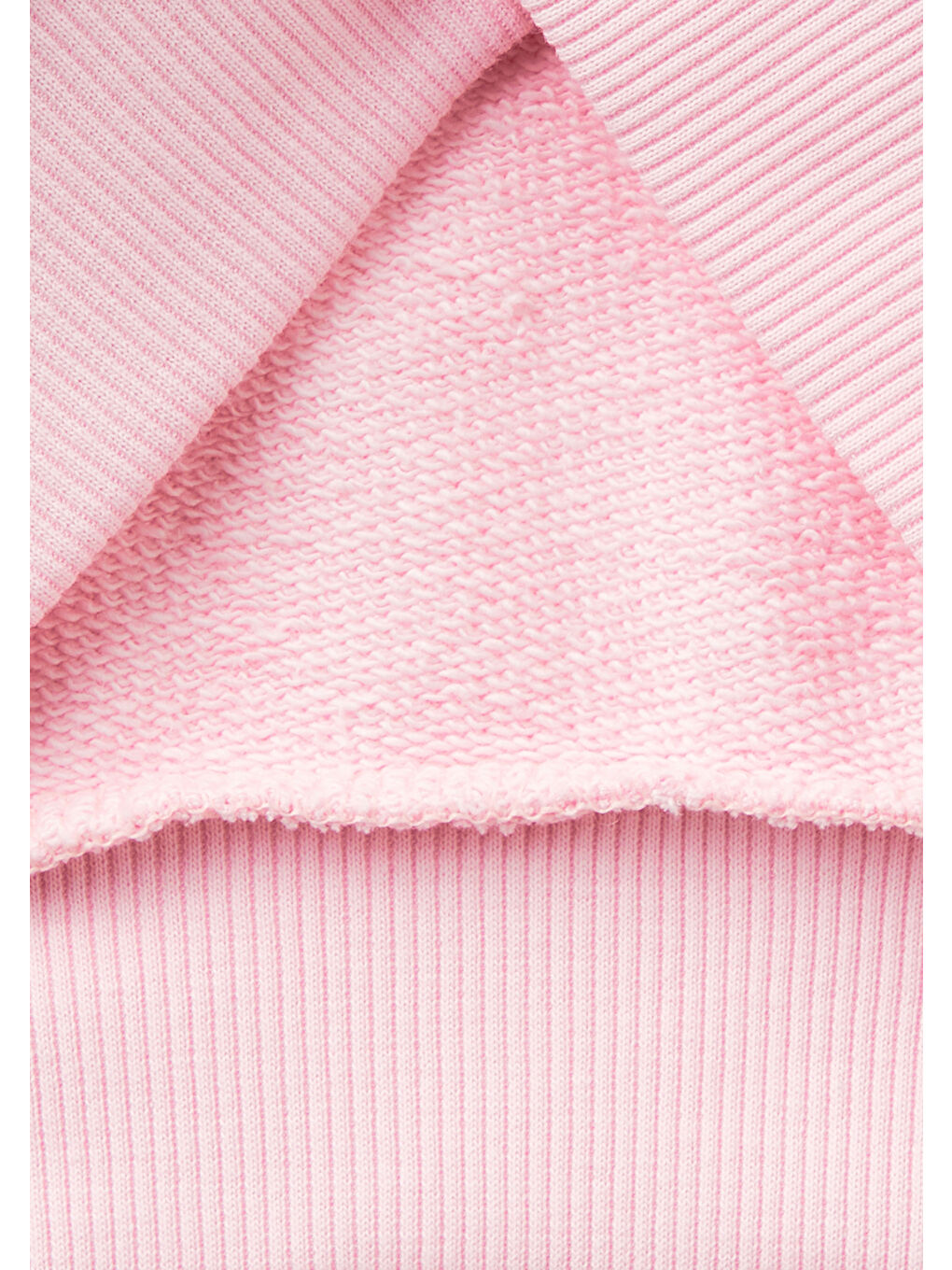 United Colors Of Benetton Açık Pembe Kız Çocuk Açık Pembe Parıltılı Logo Baskılı Fermuarlı Cepli Yüksek Yaka Sweatshirt - 2